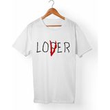 Muggkuppa Lover Loser Unisex-Erkek Beyaz T-Shirt - XL