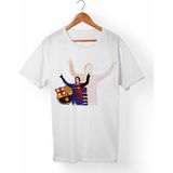 Muggkuppa Messi Unisex-Erkek Beyaz T-Shirt