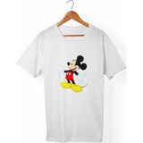Muggkuppa Mickey Mouse Unisex-Erkek Beyaz T-Shirt - L