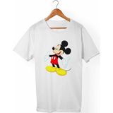 Muggkuppa Mickey Mouse Unisex-Erkek Beyaz T-Shirt