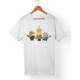 Muggkuppa Minions Unisex-Erkek Beyaz T-Shirt - L