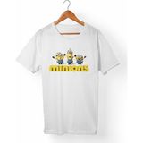 Muggkuppa Minions Unisex-Erkek Beyaz T-Shirt