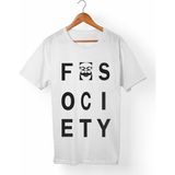 Muggkuppa Mr.Robot Unisex-Erkek Beyaz T-Shirt - L
