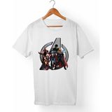 Muggkuppa The Avengers Unisex-Erkek Beyaz T-Shirt - XL
