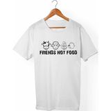 Muggkuppa Vegan-Friend Not Food Unisex-Erkek Beyaz T-Shirt