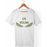 Muggkuppa Vegan-Go Vegan Unisex-Erkek Beyaz T-Shirt