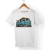 Muggkuppa Vw Bus-Hippie Unisex-Erkek Beyaz T-Shirt