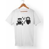 Muggkuppa Wall·E Unisex-Erkek Beyaz T-Shirt