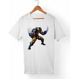 Muggkuppa Wolverine Logan Unisex-Erkek Beyaz T-Shirt