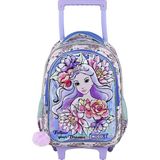 Muggle 2 Bölmeli Princess Çekçekli Okul Çantası Mor (Mu-9171)