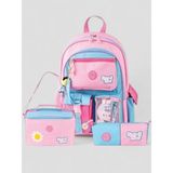 Muggle 2214 Ithal Ürün Üst Kalite Unisex Çocuk Üçlü Set Ilkokul Sırt Çantası - NKT02214-PEMBE-TEKEBAT