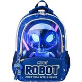 Muggle 3 Bölmeli Robot Okul Sırt Çantası Lacivert (Mu-5904)