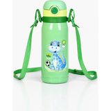 Muggle 450 ml Çelik Çocuk Matara Pipetli Askılı Su Matarası Termos - Yeşil - 1