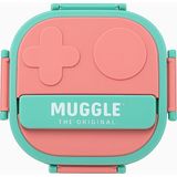 Muggle 500 ml Paslanmaz Çelik Yemek Kabı 3 Bölmeli Beslenme Kabı Lunch Box Yemek Termosu Sefer Tası - Pembe