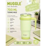 Muggle 700 ml SSM-110 Paslanmaz Çelik Termos Bardak Kulplu Pipetli Soğuk Sıcak Içecek - Yeşil