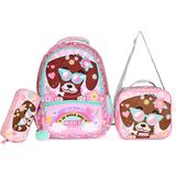 Muggle 9008 Cute Dog Siyah 3'lü Okul Sırt Çantası Set