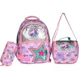 Muggle 9029 Stars Siyah 3'lü Okul Sırt Çantası Set