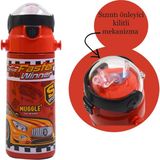 Muggle Çelik Matara 550 ml Sızdırmaz Tasarım ve Eğlenceli Araba Deseni ile Kırmızı