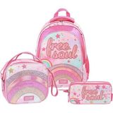 Muggle Glitter Rainbow Okul Çantası 3 Lü Set
