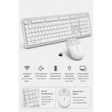 MUGGLE Kablosuz Klavye Mouse Seti - Tam Boy Sessiz Tuşlu 2.4G Ergonomik Klavye Fare Kombini Beyaz