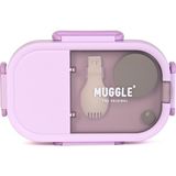 Muggle Ms-22 Paslanmaz Çelik Beslenme Kabı Bölmeli Sızdırmaz 700 Ml. Lunch Box Yemek Saklama Kabı - Mor