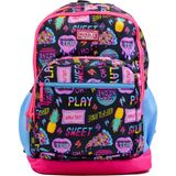 Muggle MU-0327 4 Bölmeli Ot-Ofline Pembe Okul Sırt Çantası