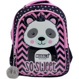 Muggle MU-8652 2 Bölmeli Panda Siyah Okul Sırt Çantası