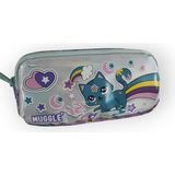 Muggle The Orıgınal Sweet Cat Mor Iki Bölmeli Kalemlik MU.7433 - Renkli