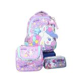 MUGGLE Unicorn Koleksiyonu Büyük Boy Okul Çantası, Termoslu Beslenme Çantası, Pembe, Islak Mendil Hediyeli