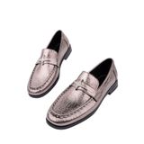 Muggo Arrow Tokalı Kadın Günlük Loafer Ayakkabı Gümüş 36