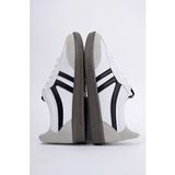 Muggo GARCİA Garantili Unisex Ortopedik Günlük Bağcıklı Yürüyüş Koşu Sneaker Spor Ayakkabı (Beyaz-Siyah)