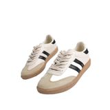 Muggo GORDON Unisex Ortopedik Günlük Garantili Bağcıklı Yürüyüş Koşu Sneaker Spor Ayakkabı BEJ 39