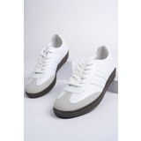 Muggo GORDON Unisex Ortopedik Günlük Garantili Bağcıklı Yürüyüş Koşu Sneaker Spor Ayakkabı BEYAZ 40