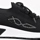 Muggo Martha Kadın Kalın Taban Günlük Triko Taşlı Bağcıklı Sneaker Spor Ayakkabı