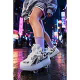 Muggo Pato Beyaz Çocuk Işıklı Patenli Tekerlekli Sneaker Spor Ayakkabı