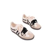 Muggo RETRO Çift Bağcıklı Günlük Kadın Sneaker Spor Ayakkabı BEJ 37