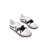 Muggo RETRO Çift Bağcıklı Günlük Kadın Sneaker Spor Ayakkabı BEYAZ - SİYAH 37