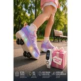 MUGGO SKATE Çocuk Işıklı Patenli Tekerlekli Sneaker Spor Ayakkabı