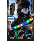 Muggo Skate Işıklı Tekerlekli Siyah Çocuk Patenli Ayakkabı