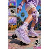 MUGGO SKY Çocuk Işıklı Patenli Tekerlekli Sneaker Spor Ayakkabı