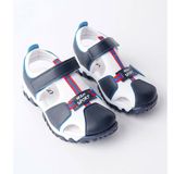 Muggo Tweety Lacivert Beyaz Garantili Günlük Ortopedik Hafif Taban Önü Kapalı Cırtlı Unisex Çocuk Sandalet