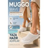 Muggo Wave Unısex Delikli Kaymaz Taban Deniz Havuz Plaj Ayakkabısı - Beyaz