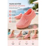 Muggo Wave Unısex Delikli Kaymaz Taban Deniz Havuz Plaj Ayakkabısı - Pudra