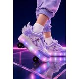 Muggo Wıngs Çocuk Kanat Detaylı Işıklı Patenli Tekerlekli Sneaker Spor Ayakkabı - Lila - 35