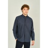 Mugi Erkek Uzun Kollu Tek Cepli %100 Pamuk Gömlek 4100 Indigo - 2XL