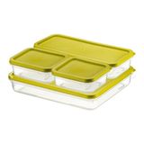 Mugiss Buzdolabı ve Buzluk Için Alfa Ürün Saklama Kabı 4lü Set - Fıstık Yeşili