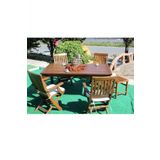 Muğla Bahçe Takımı: 80x120 Masa + 4 Katlanır Sandalye -Ahşap Set