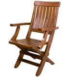 Muğla Kolçaklı Katlanır Sandalye - Ahşap Bahçe Balkon Sandalyesi (Sevt Chair)