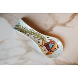 Muguetarts %100 El Emeği Seramik Desenli Kaşıklık 24X9X4 cm - Turuncu Balık Desenli