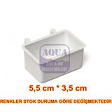 Muhabbet Kuşu Kanarya Bülbül Mama Kabı Kuşlar İçin Küçük Boy Mamalık Yemlik 1 Adet 5,5 Cm X 3 Cm